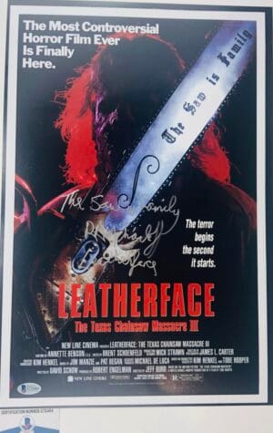 RA R.A. MIHAILOFF SIGNED TEXAS CHAINSAW MASSACRE 12X18 PHOTO POSTER BAS G72464