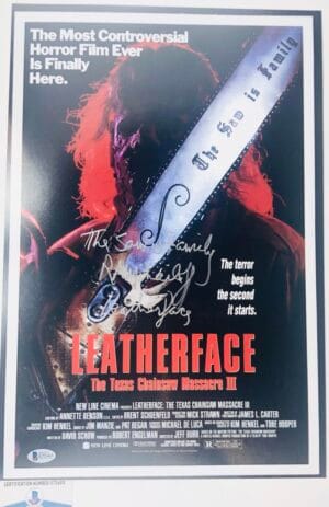 RA R.A. MIHAILOFF SIGNED TEXAS CHAINSAW MASSACRE 12X18 PHOTO POSTER BAS G72463