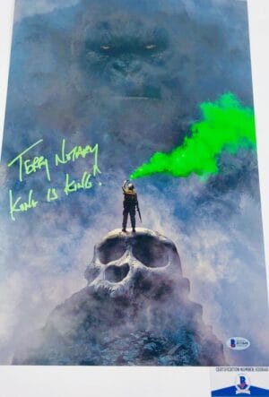TERRY NOTARY SIGNED KING KONG SKULL ISLAND 12X18 MOVIE POSTER PHOTO BAS 848