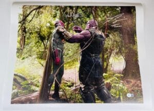 JOSH BROLIN PAUL BETTANY SIGNED AVENGERS ENDGAME 16X20 CANVAS PHOTO THANOS VISION BAS MARVEL 077