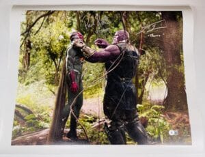 JOSH BROLIN PAUL BETTANY SIGNED AVENGERS ENDGAME 16X20 CANVAS PHOTO THANOS VISION BAS MARVEL 072