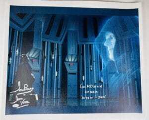 DAVID PROWSE IAN MCDIARMID SIGNED 16X20 CANVAS PHOTO STAR WARS DARTH VADER JSA 7 DAVE EMPEROR PALPATINE