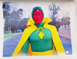 PAUL BETTANY SIGNED 16X20 CANVAS PHOTO AVENGERS WANDAVISION VISION MARVEL BAS 69