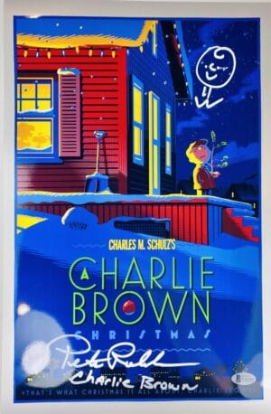 PETER ROBBINS SIGNED 11X17 METALLIC PHOTO CHARLIE BROWN CHRISTMAS BAS 165 SKETCH