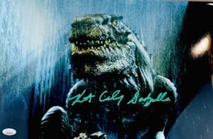 KURT CARLEY SIGNED GODZILLA 11X17 METALLIC PHOTO AUTOGRAPH AUTOGRAPHED JSA 014