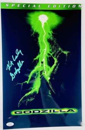 KURT CARLEY SIGNED GODZILLA 11X17 METALLIC PHOTO MINI MOVIE POSTER JSA 002