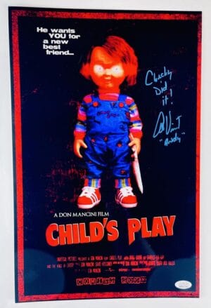 ALEX VINCENT SIGNED CHILDS PLAY 11X17 METALLIC PHOTO MINI POSTER CHUCKY JSA 786