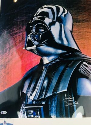DAVE DAVID PROWSE SIGNED DARTH VADER METALLIC 16X20 PHOTO STAR WARS BAS 860