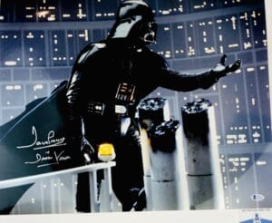 DAVE DAVID PROWSE SIGNED DARTH VADER METALLIC 16X20 PHOTO STAR WARS BAS 861