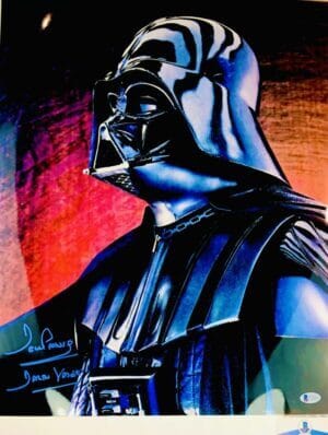 DAVE DAVID PROWSE SIGNED DARTH VADER METALLIC 16X20 PHOTO STAR WARS BAS 863