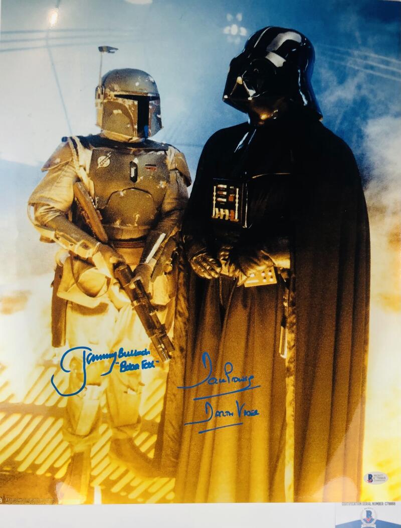 DAVE PROWSE JEREMY BULLOCH SIGNED 16X20 BOBA FETT METALLIC PHOTO STAR WARS DARTH VADER 8