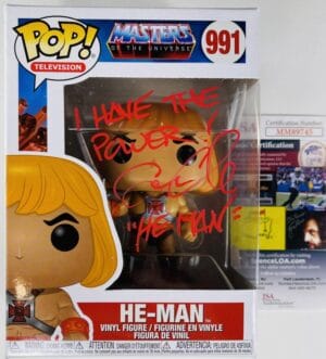 CAM CLARKE SIGNED FUNKO POP HE-MAN MASTERS OF THE UNIVERSE 991 MOTU JSA 745