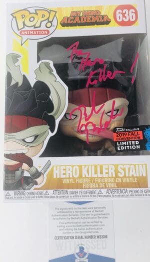 ROBERT MCCULLOM SIGNED HERO KILLER STAIN FUNKO POP CONVENTION EXCLUSIVE BAS 016