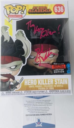 ROBERT MCCULLOM SIGNED HERO KILLER STAIN FUNKO POP CONVENTION EXCLUSIVE BAS 024