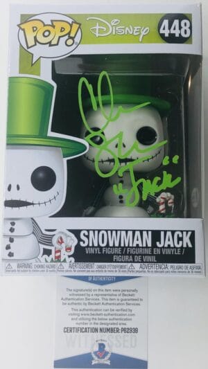 CHRIS SARANDON SIGNED SNOWMAN JACK FUNKO NIGHTMARE BEFORE CHRISTMAS DISNEY BAS 9