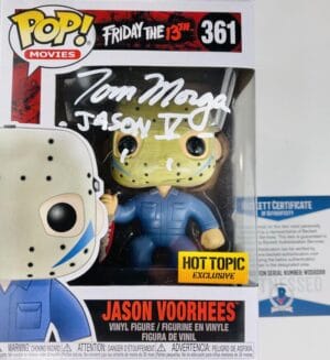 TOM MORGA SIGNED JASON VOORHEES FUNKO HOT TOPIC 361 FRIDAY THE 13TH BAS 268