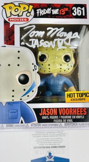 TOM MORGA SIGNED JASON VOORHEES FUNKO HOT TOPIC 361 FRIDAY THE 13TH BAS 261