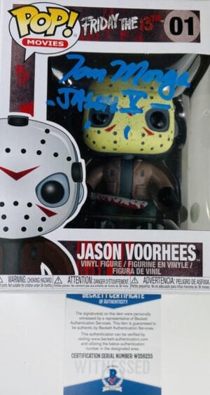 TOM MORGA SIGNED JASON VOORHEES FUNKO POP VINYL 01 FRIDAY THE 13TH BAS 255