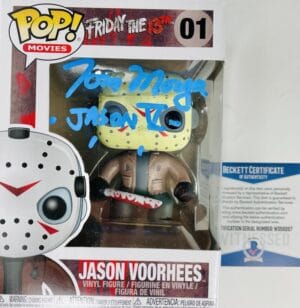 TOM MORGA SIGNED JASON VOORHEES FUNKO POP VINYL 01 FRIDAY THE 13TH BAS 267