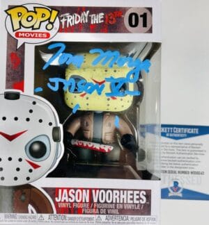 TOM MORGA SIGNED JASON VOORHEES FUNKO POP VINYL 01 FRIDAY THE 13TH BAS 243