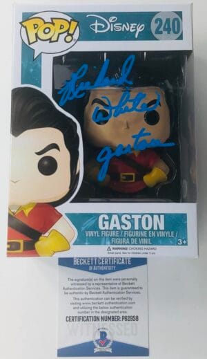 RICHARD WHITE SIGNED GASTON FUNKO POP VAULTED DISNEY BEAUTY AND THE BEAST BAS 58