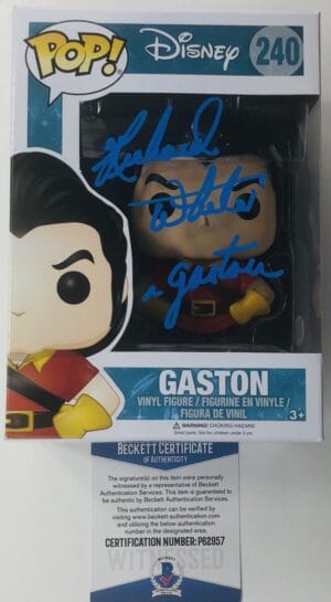 RICHARD WHITE SIGNED GASTON FUNKO POP VAULTED DISNEY BEAUTY AND THE BEAST BAS 57