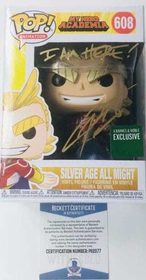 CHRIS SABAT SIGNED SILVER AGE ALL MIGHT FUNKO EXCLUSIVE MY HERO ACADEMIA BAS 977
