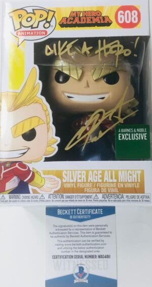 CHRIS SABAT SIGNED SILVER AGE ALL MIGHT FUNKO EXCLUSIVE MY HERO ACADEMIA BAS 811