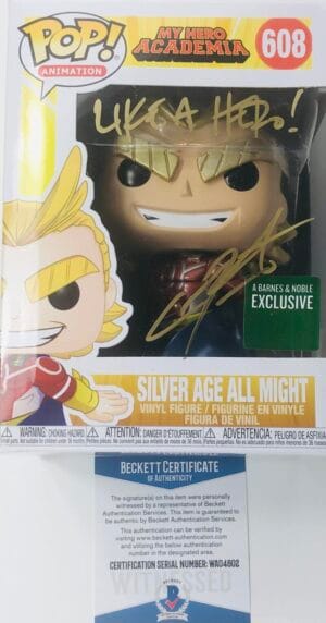 CHRIS SABAT SIGNED SILVER AGE ALL MIGHT FUNKO EXCLUSIVE MY HERO ACADEMIA BAS 802