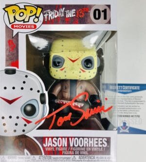 TOM SAVINI SIGNED JASON VOORHEES FUNKO POP 01 FRIDAY THE 13TH HORROR BAS 782