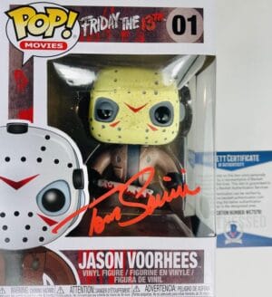 TOM SAVINI SIGNED JASON VOORHEES FUNKO POP 01 FRIDAY THE 13TH HORROR BAS 781