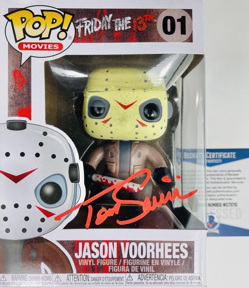 TOM SAVINI SIGNED JASON VOORHEES FUNKO POP 01 FRIDAY THE 13TH HORROR BAS 715