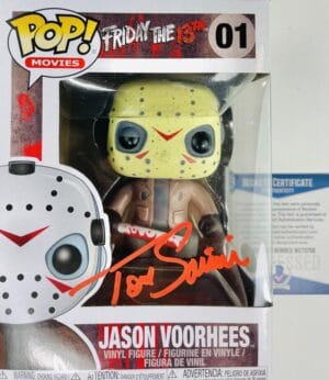 TOM SAVINI SIGNED JASON VOORHEES FUNKO POP 01 FRIDAY THE 13TH HORROR BAS 699