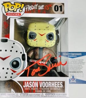 TOM SAVINI SIGNED JASON VOORHEES FUNKO POP 01 FRIDAY THE 13TH HORROR BAS 773