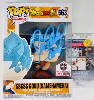 SEAN SCHEMMEL SIGNED SSGSS GOKU FUNKO 563 CHALICE EXCLUSIVE DRAGON BALL JSA 244