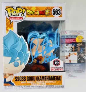 SEAN SCHEMMEL SIGNED SSGSS GOKU FUNKO 563 CHALICE EXCLUSIVE DRAGON BALL JSA 184