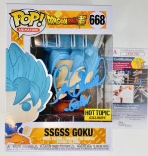 SEAN SCHEMMEL SIGNED SSGSS GOKU FUNKO 668 HOT TOPIC EXCLUSIVE DRAGON BALL JSA 98