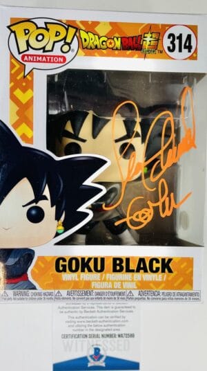 SEAN SCHEMMEL SIGNED GOKU BLACK FUNKO POP VINYL 314 DRAGON BALL Z ANIME BAS 589