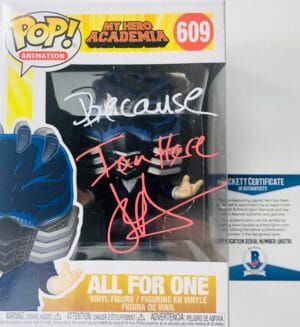JOHN SWASEY SIGNED ALL FOR ONE FUNKO 609 MY HERO ACADEMIA ANIME AUTOGRAPH BAS 61