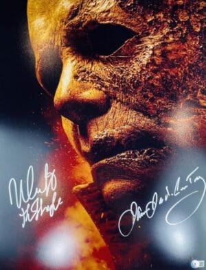 NICK CASTLE JAMES JUDE COURTNEY SIGNED HALLOWEEN 16X20 PHOTO MICHAEL MYERS BAS 7