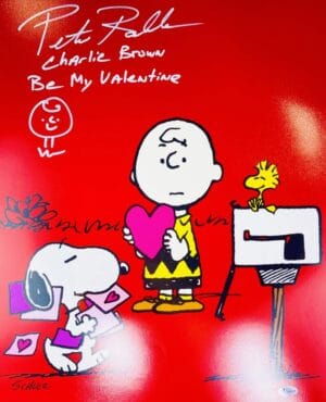PETER ROBBINS SIGNED 16X20 PHOTO BE MY VALENTINE CHARLIE BROWN W SKETCH BAS 419