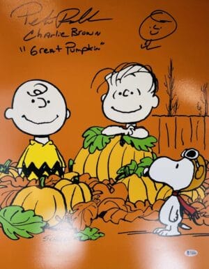 PETER ROBBINS SIGNED 16X20 PHOTO GREAT PUMPKIN CHARLIE BROWN W SKETCH BAS 422