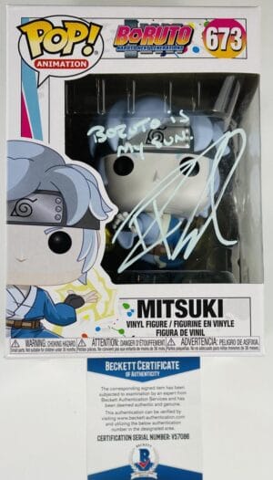 ROBBIE DAYMOND SIGNED MITSUKI FUNKO 673 BORUTO ANIME AUTOGRAPH BAS 086