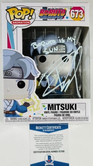 ROBBIE DAYMOND SIGNED MITSUKI FUNKO 673 BORUTO ANIME AUTOGRAPH BAS 085