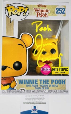 JIM CUMMINGS SIGNED WINNIE THE POOH FLOCKED FUNKO 252 HOT TOPIC DISNEY BAS 008