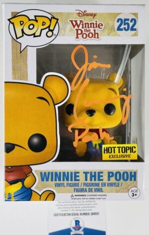 JIM CUMMINGS SIGNED WINNIE THE POOH FLOCKED FUNKO 252 HOT TOPIC DISNEY BAS 010