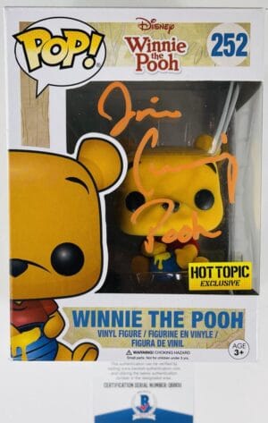 JIM CUMMINGS SIGNED WINNIE THE POOH FLOCKED FUNKO 252 HOT TOPIC DISNEY BAS 011