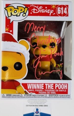 JIM CUMMINGS SIGNED WINNIE THE POOH CHRISTMAS FUNKO 614 DISNEY AUTOGRAPH BAS 012