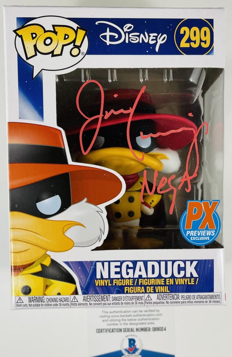 JIM CUMMINGS SIGNED NEGADUCK FUNKO POP VINYL 299 VAULTED AUTOGRAPH DISNEY BAS 24