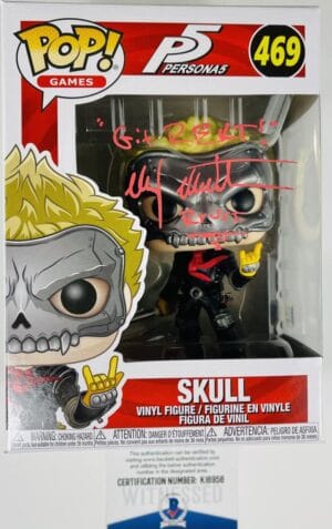 MAX MITTELMAN SIGNED SKULL FUNKO 469 PERSONA 5 MAXWELL ANIME AUTOGRAPH BAS 958